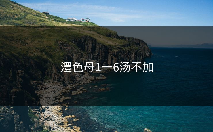 澧色母1一6汤不加