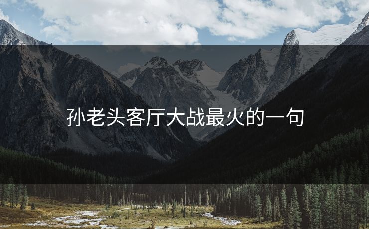 孙老头客厅大战最火的一句 孙老头客厅大战最火的一句