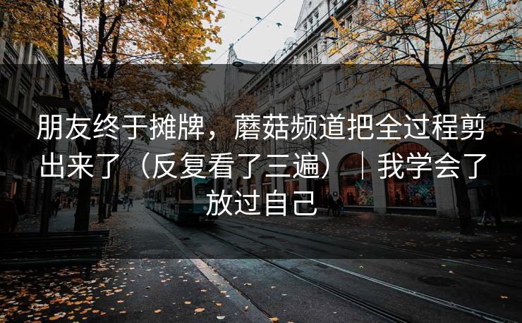 朋友终于摊牌，蘑菇频道把全过程剪出来了（反复看了三遍）｜我学会了放过自己